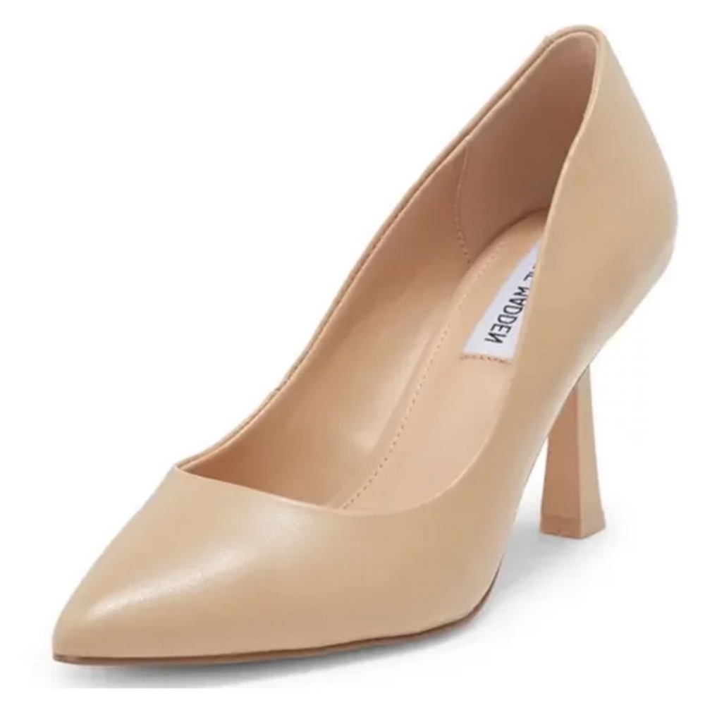Steve Madden Salza Nude Leather heel pumps shoes women size 7.5